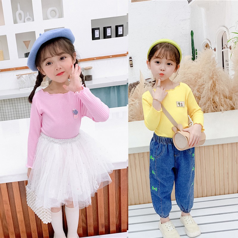 Áo Thun Tay Dài Xinh Xắn Dành Cho Bé Gái