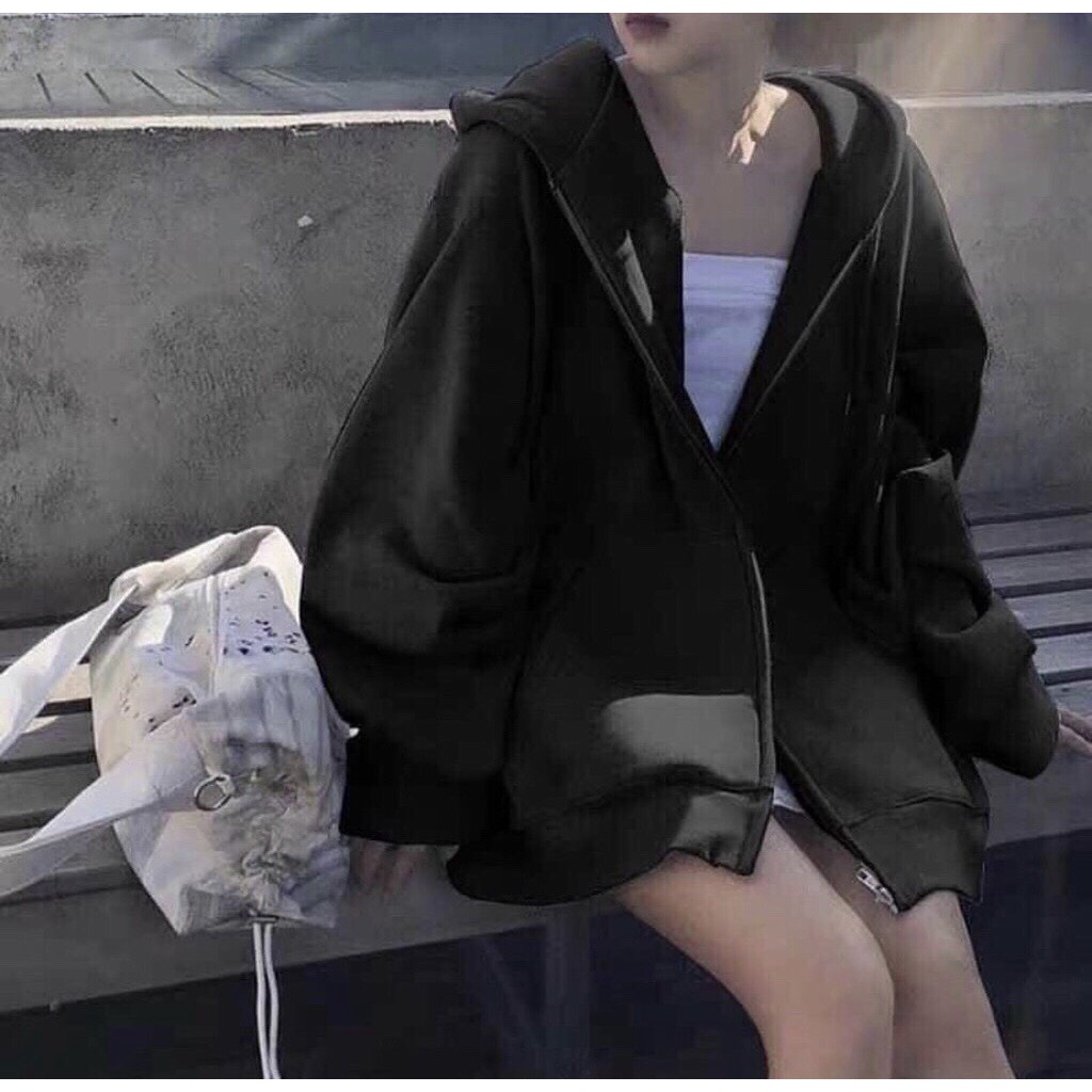 Áo khoác Nỉ tay phồng khóa kéo zip Nam Nữ Trơn Nhiều Màu Cao Cấp cho Mùa Đông Không Lạnh Unisex- AQ STORE