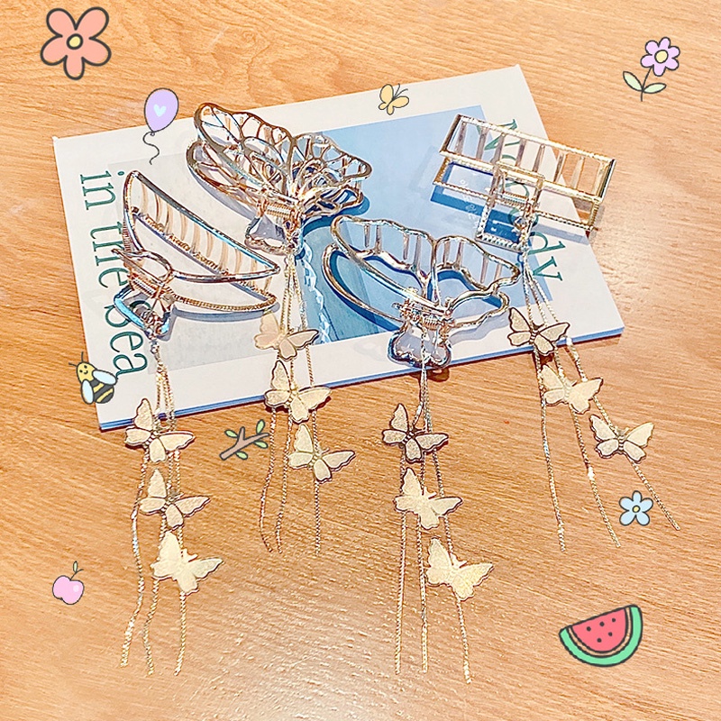 Kẹp Tóc Hình Bướm Đính Ngọc Trai Thời Trang Dễ Thương Cho Phái Nữ