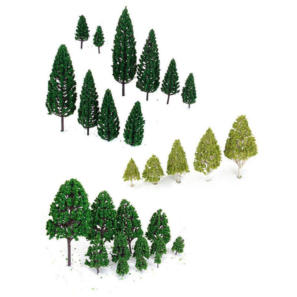 ☽27pcs/Set 3-16cm 3-Type Model Trees Layout Train Landscape Scenery Scale Decor