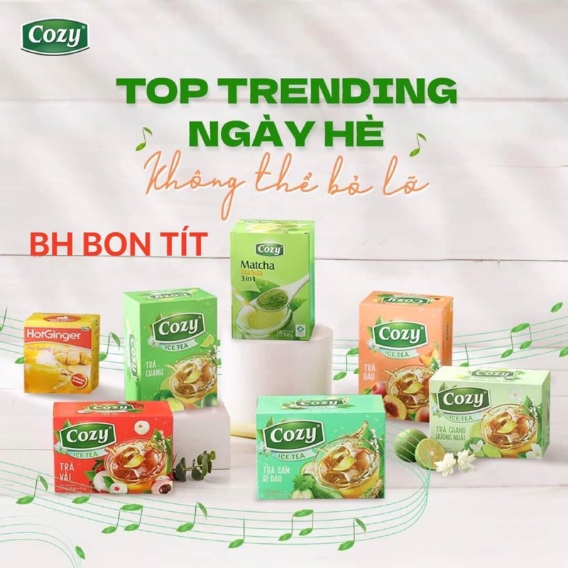 Trà hoà tan Cozy Ice tea đủ vị date mới 270g