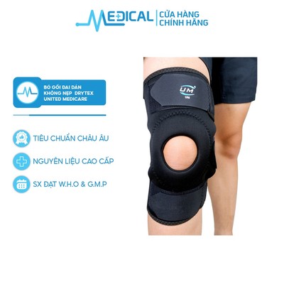 Bó gối đai dán không nẹp Drytex United Medicare F08 màu đen - MEDICAL