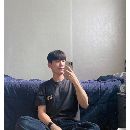 Mk Áo Thun Ngắn Tay Thêu Hình Hai Chú Cáo Nhỏ Phong Cách Cổ Điển + Nhãn Dán Cho Cặp Đôi