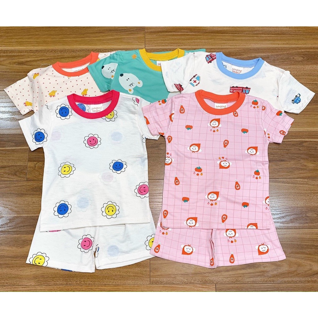 Bộ cộc tay cotton xuất họa tiết cho bé