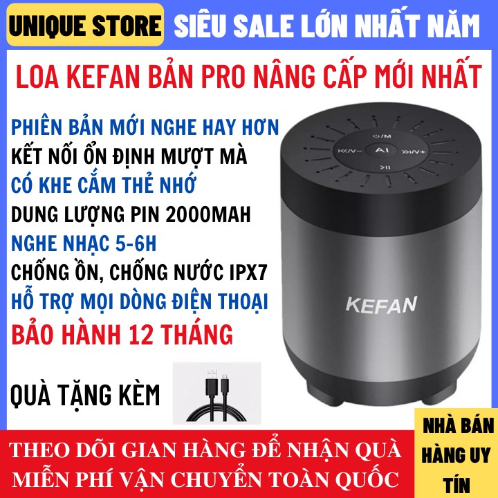 Loa Bluetooth Kefan Không Dây Mini Âm Thanh Cực Đỉnh, Tích Hợp Khe Cắm Thẻ Nhớ Và Đài FM