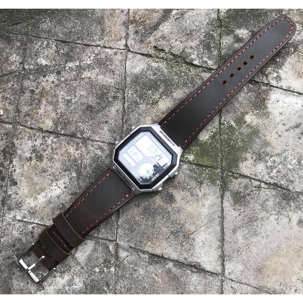 Dây Da Đồng Hồ Casio 1200 da bò sáp