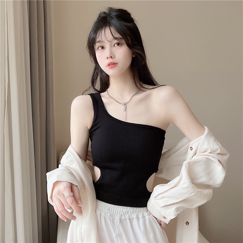 Áo Bra Nữ Cotton Khoét Eo Dáng Lửng Có Đệm Ngực Trend Mới 9058