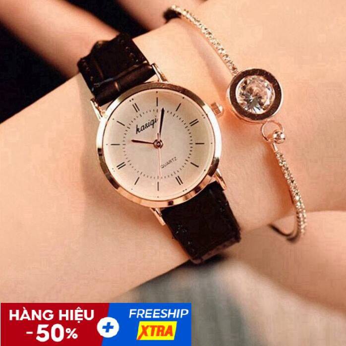 [ CHÍNH HÃNG] Đồng Hồ Nữ Thời Trang Cao Cấp Kasigi Dây Da Viền Bạc Siêu Đẹp | BigBuy360 - bigbuy360.vn