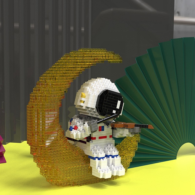 Đồ Chơi Lắp Ráp Phi Hành Gia Hoạt Hình Phát Sáng Dành Cho Trẻ Em