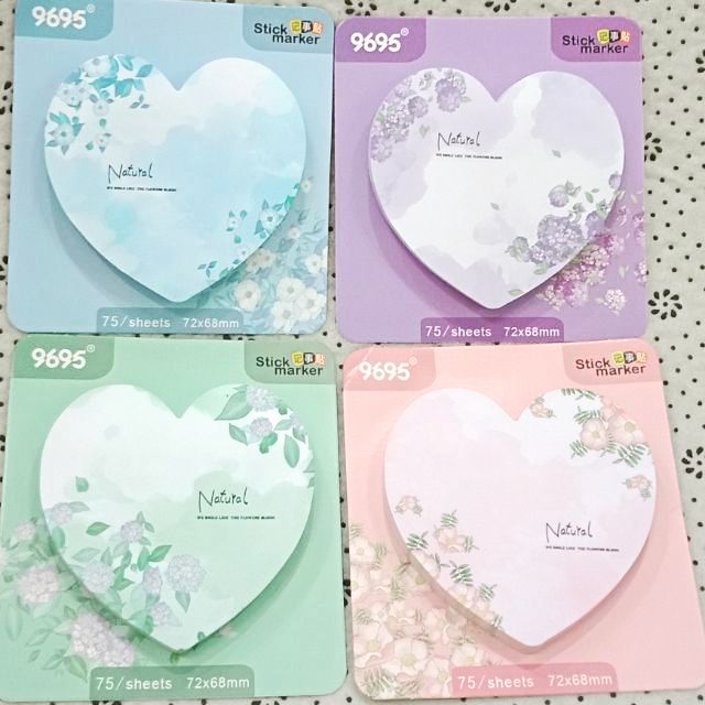 Giấy note hình trái tim 75 tờ 72x68mm NO:95-406 6951460810835