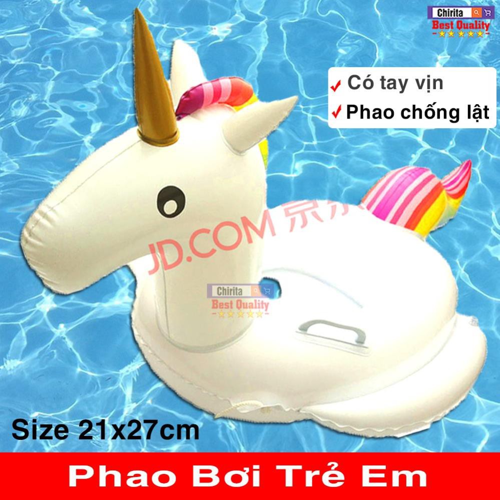 Phao Bơi Hình Chú Ngựa Thiên Thần Dễ Thương  - Có Tay Vịn Chắc Chắn - Phao Chống Lật Cho Bé
