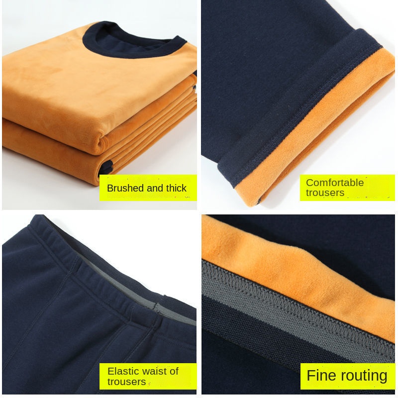 Bộ quần áo giữ nhiệt bằng nhung dày thời trang thu đông cho nam và nữ trung niên