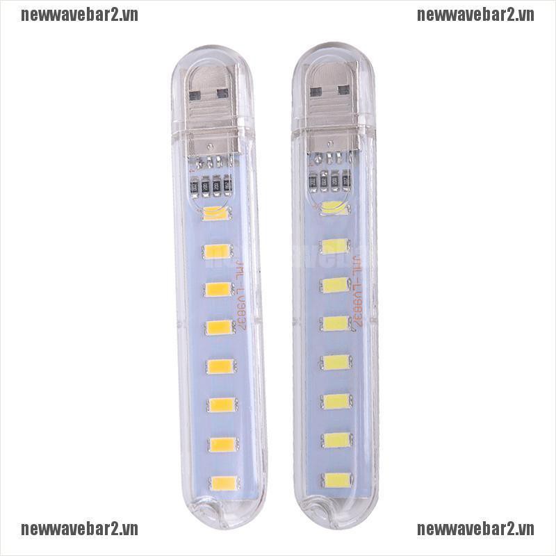Bộ 2 Đèn LED USB Mini 5V 8 Bóng Chất Lượng Cao