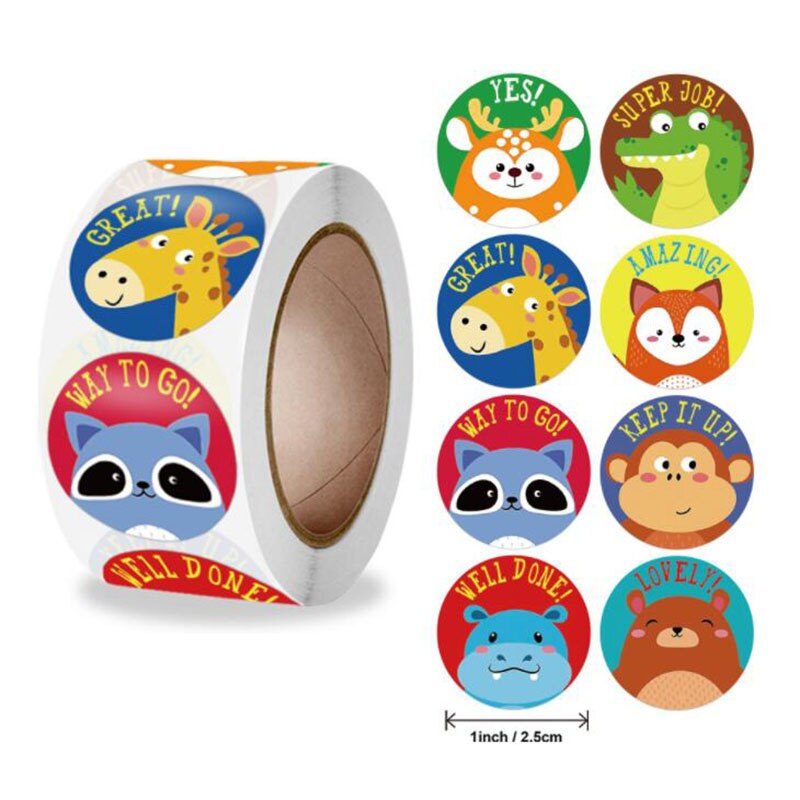 Set 500 miếng dán trang trí hình động vật đáng yêu