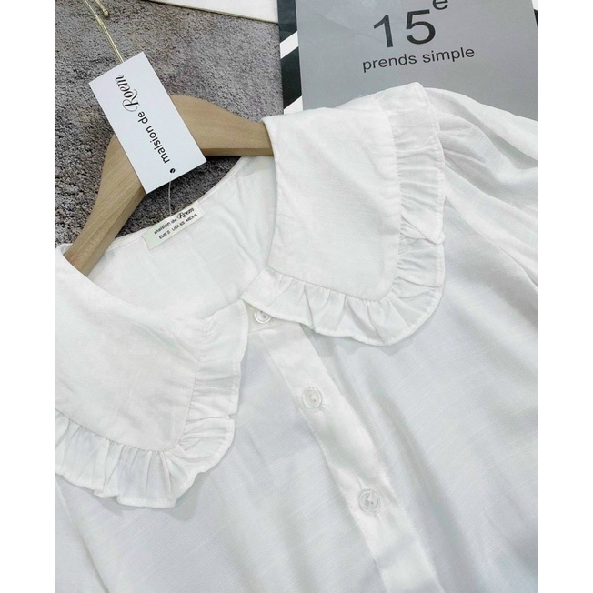 Áo trắng cổ sen