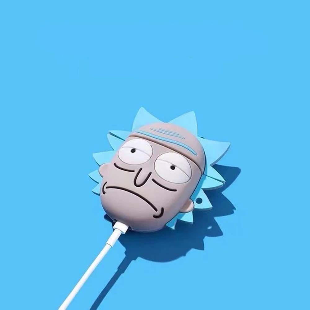 Vỏ Bảo Vệ Hộp Sạc Tai Nghe AirPods 1 2 Hình Rick Và Morty 3D Dễ Thương