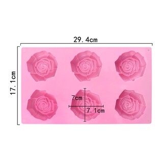 Khuôn silicon 6 hoa hồng 7cm
