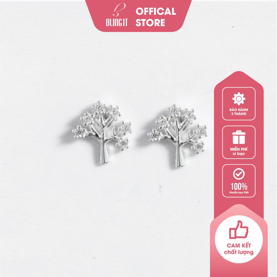 Khuyên tai bạc nữ Bling It phong cách thanh lịch BIBT444