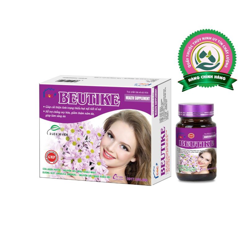 Viên uống nội tiết tố nữ BEUTIKE giúp cải thiện tình trạng thiếu hụt nội tiết tố nữ hộp 2 lọ