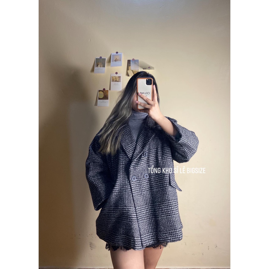 Áo khoác dạ caro bigsize