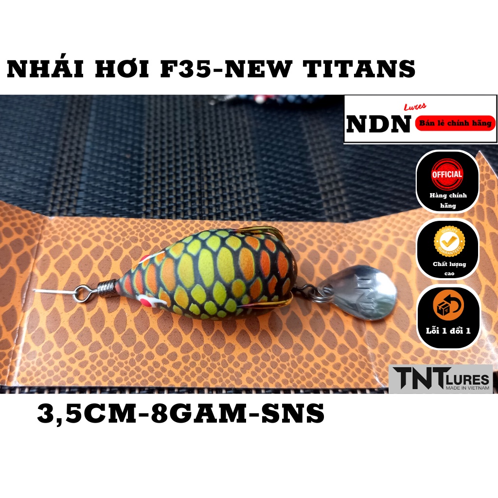 Mồi lure NHÁI HƠI F35 TNT Lures, mồi giả câu cá lóc 3,5cm-8gam-action chìm NEWS TITAN