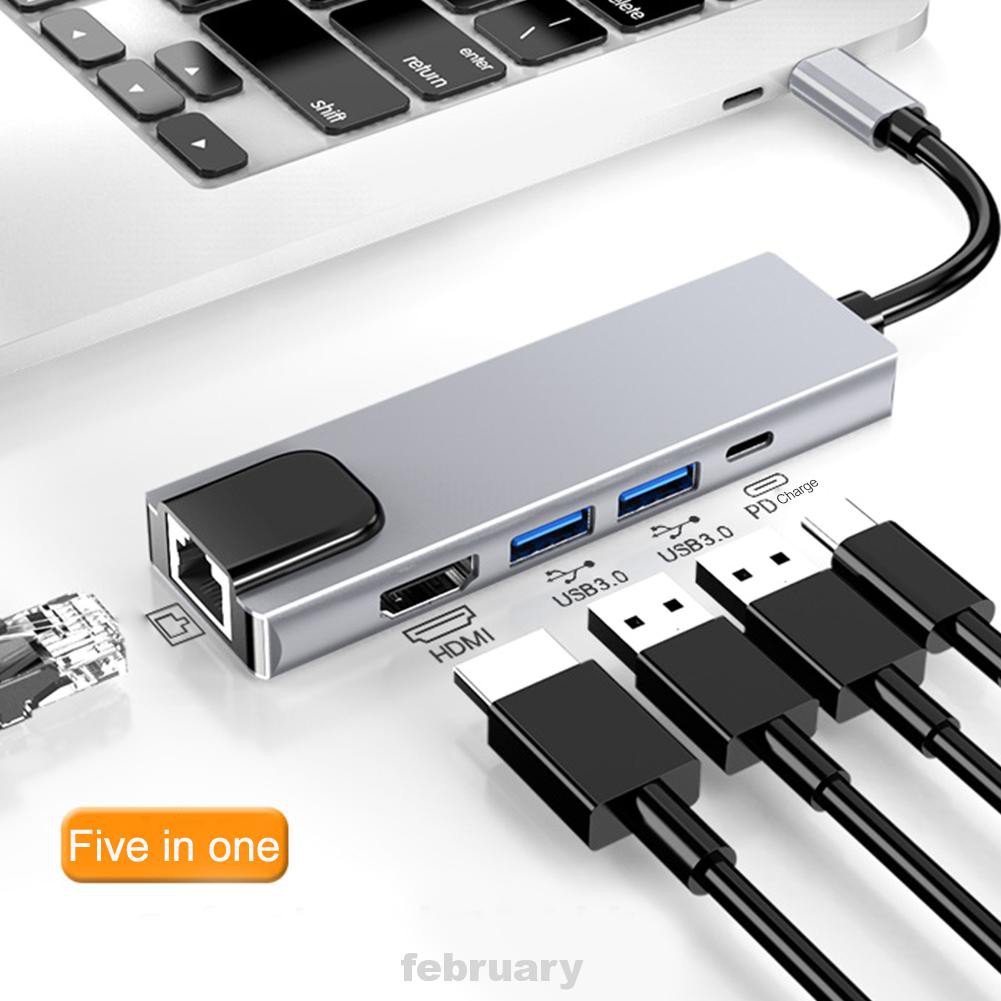 Bộ Chia Cổng Usb 3.0 Gigabit Ethernet 5 Trong 1 Cho Macbook | BigBuy360 - bigbuy360.vn