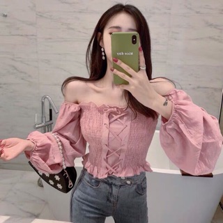 👉🏿Áo Kiểu Voan Cổ Vuông Đan Dây