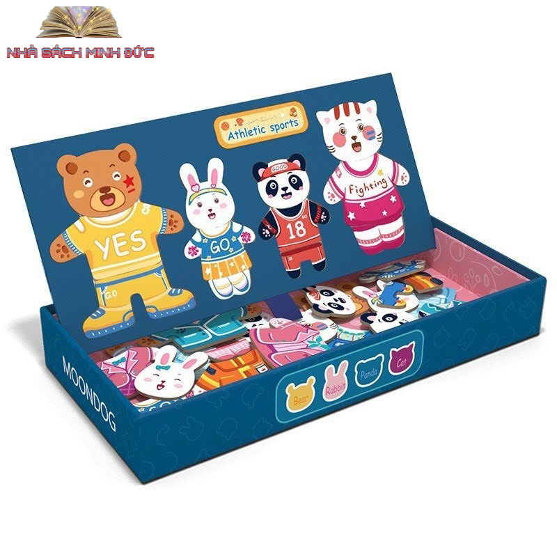 (Sỉ/lẻ) Đồ chơi bộ ghép hình lắp ráp thay trang phục quần áo gia đình gấu có nam châm cho bé theo từng chủ đề