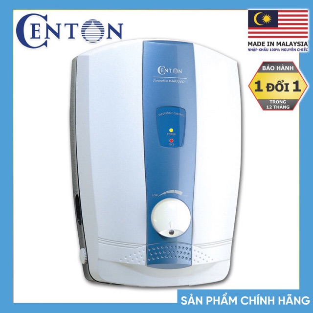 Máy nước nóng trực tiếp Centon 8338E( không bơm), centon 8338EP(có bơm) công suất 3.5kw