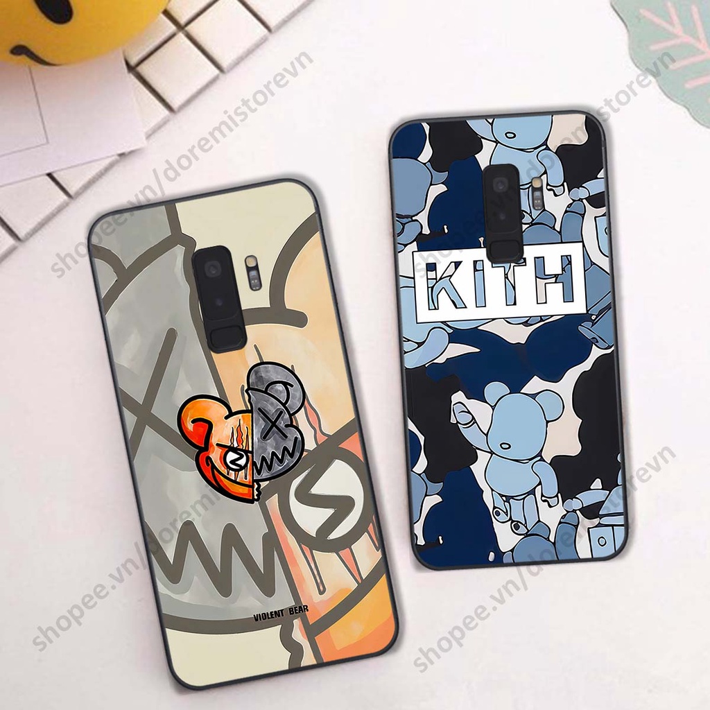 Ốp lưng Samsung S9 / S9 Plus / S9+ hình kaws, kith, bear brick nổi 3D phong cách độc đáo