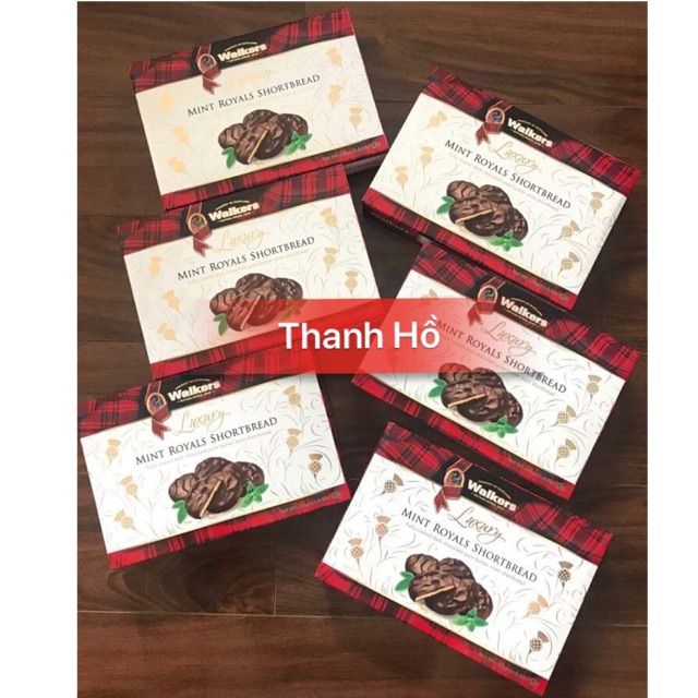 Bánh phủ socola Walkers Luxury Mint Royals Shortbread 150g. Shopee