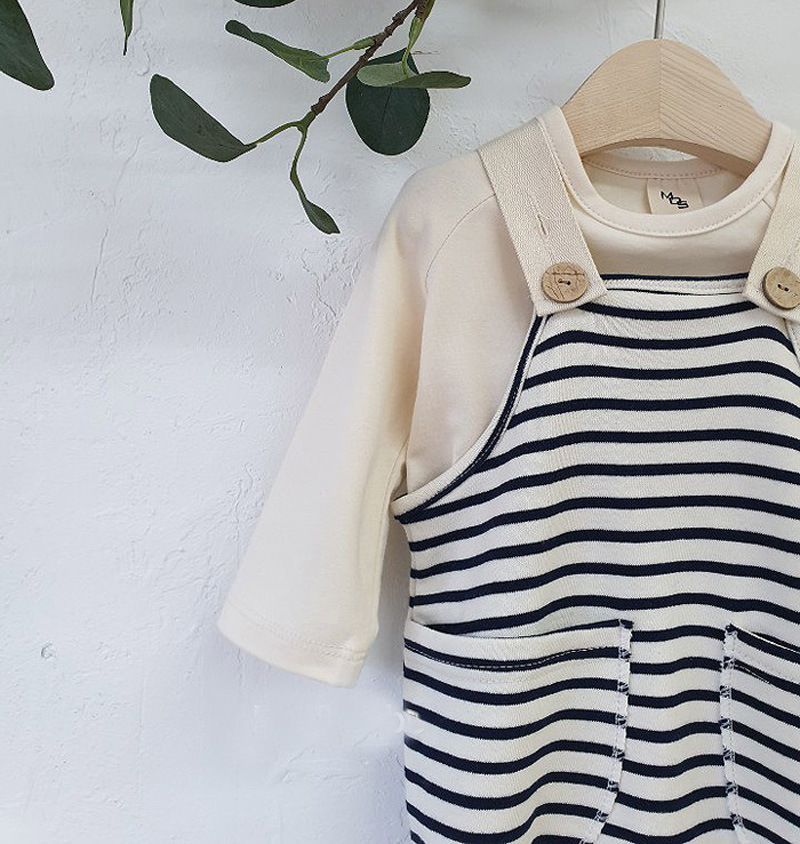 Áo liền quần tay dài sọc ngang cho bé trai & gái