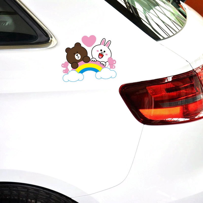 Decal DáN Trang Trí HìNh GấU HoạT HìNh Cho Xe Hơi / Xe MáY