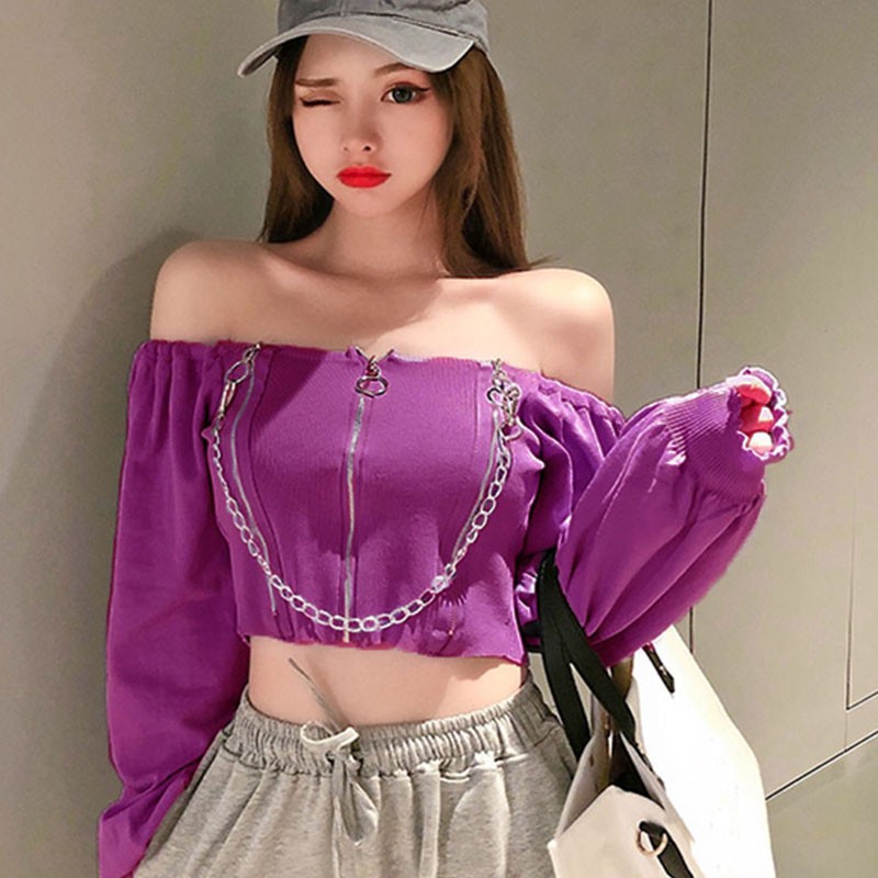 Áo Dệt Kim Dài Tay Cổ Vuông Thời Trang Mùa Thu Cho Nữ
