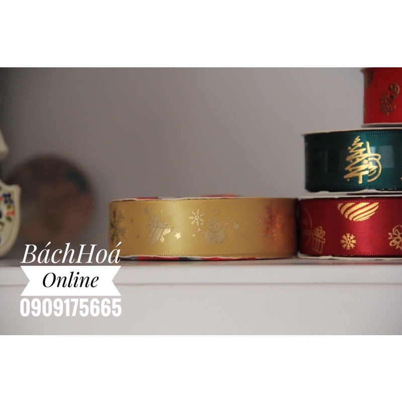 Ruy băng lụa Noel - Giáng sinh - 2.5cm