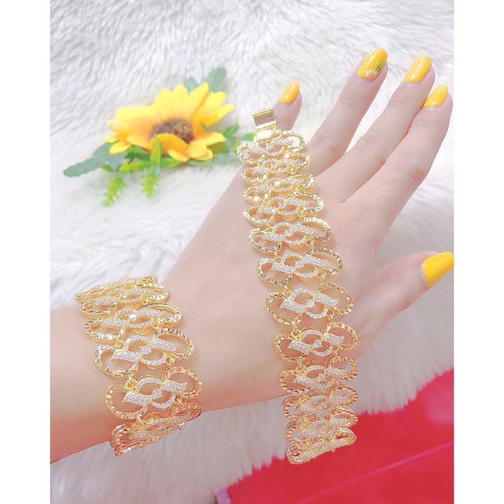 Lắc Tay Nữ Mạ Vàng 18k Sang Trọng UHA L4162180A-580