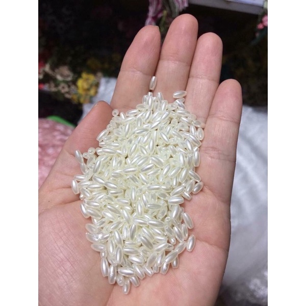 Hạt trai đính áo, hạt trai thóc đính kết ,làm nhụy hoa thủ công  (60k/100gram)