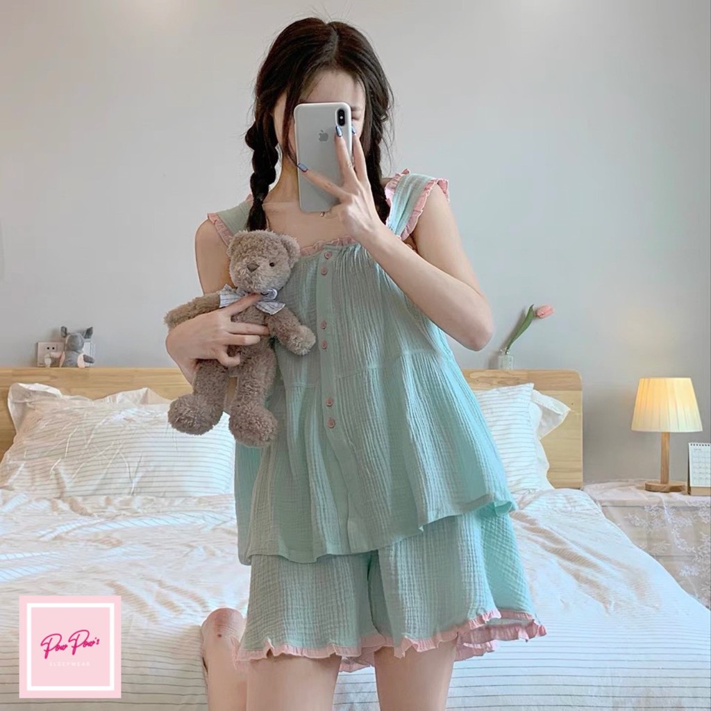 [CÓ SẴN] Set mặc nhà dễ thương Mint Sleep