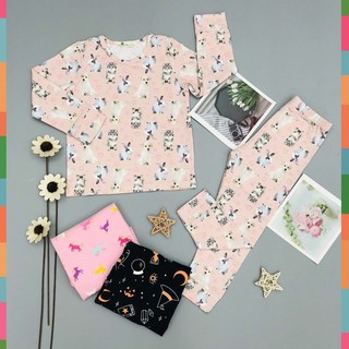 Bộ thu đông cho bé gái, đồ bộ thun bé gái chất cotton mềm mát, size 1-8 tuổi - SUNKIDS