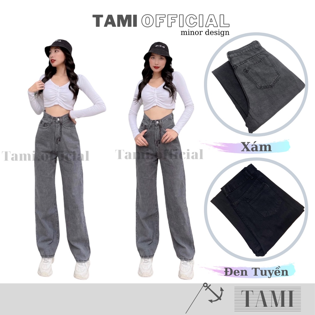 Quần Jeans NỮ ỐNG SUÔNG Màu XÁM KHÓI Đáy Cao Siêu HÁCH DÁNG [ Tami Official ] | BigBuy360 - bigbuy360.vn