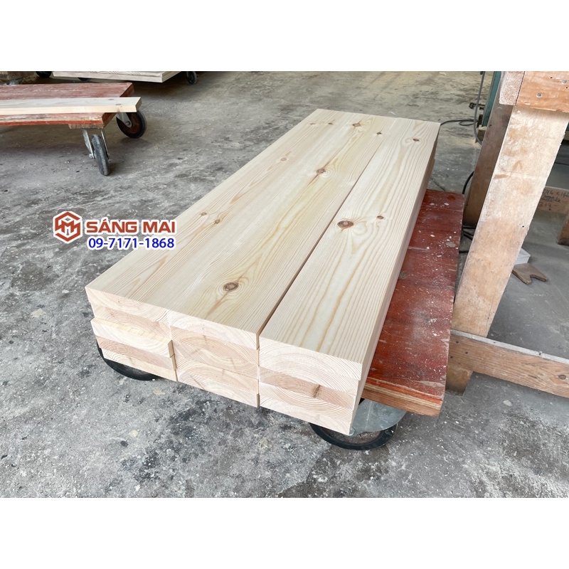 Tấm gỗ thông dày 3cm x mặt rộng 15cm x dài 120cm + láng mịn 4 mặt