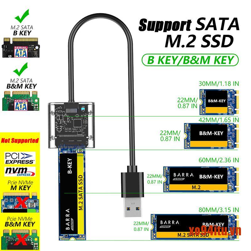 Bộ Chuyển Đổi Ổ Cứng Ssd Sata Chassis M.2 Sang Usb 3.0 Ssd Cho Ngff Sata / B Key