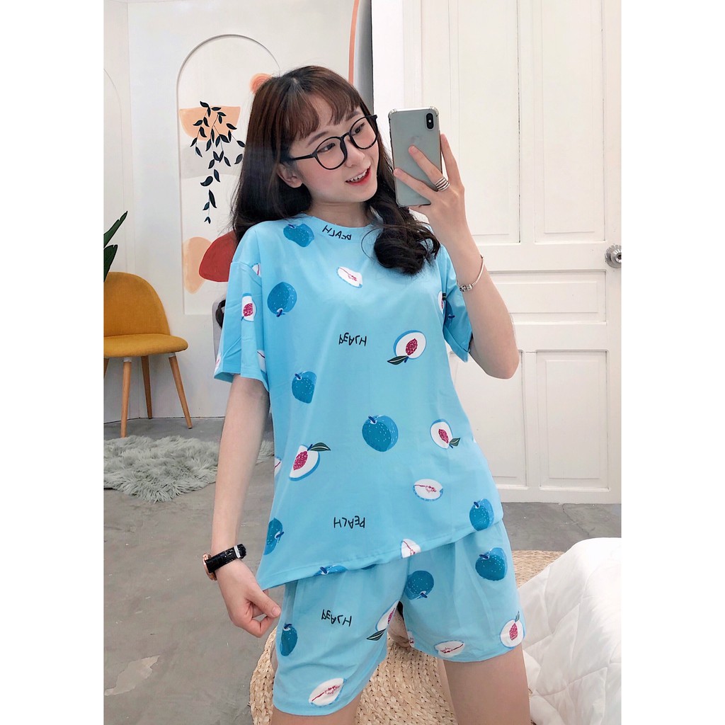 Đồ bộ nữ cộc tay - mặc nhà - chất thun sữa mềm mại co giãn | BigBuy360 - bigbuy360.vn