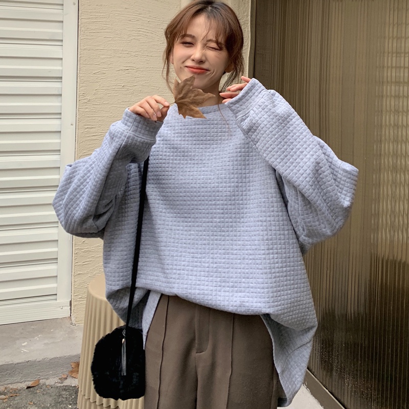 Happy-store ❤️ Áo Sweater kiểu dệt kim dáng rộng kiểu Hàn thời trang xuân thu trẻ trung với