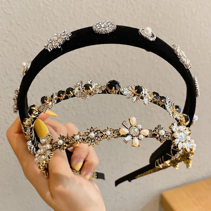 Băng đô Ngọc Trai / Kim Cương Nhân Tạo Khỏe Sang Trọng Tính Cách Thơi Trang Han Quôc