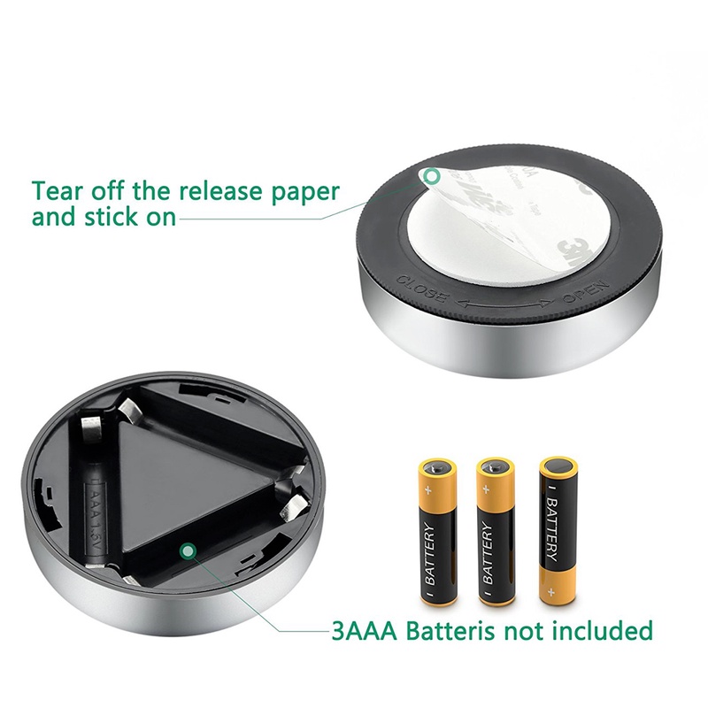 1 Đèn 3 LED Không Dây Chạy Bằng Pin Tự Dính Cảm Ứng Chạm Để Trang Trí Tủ