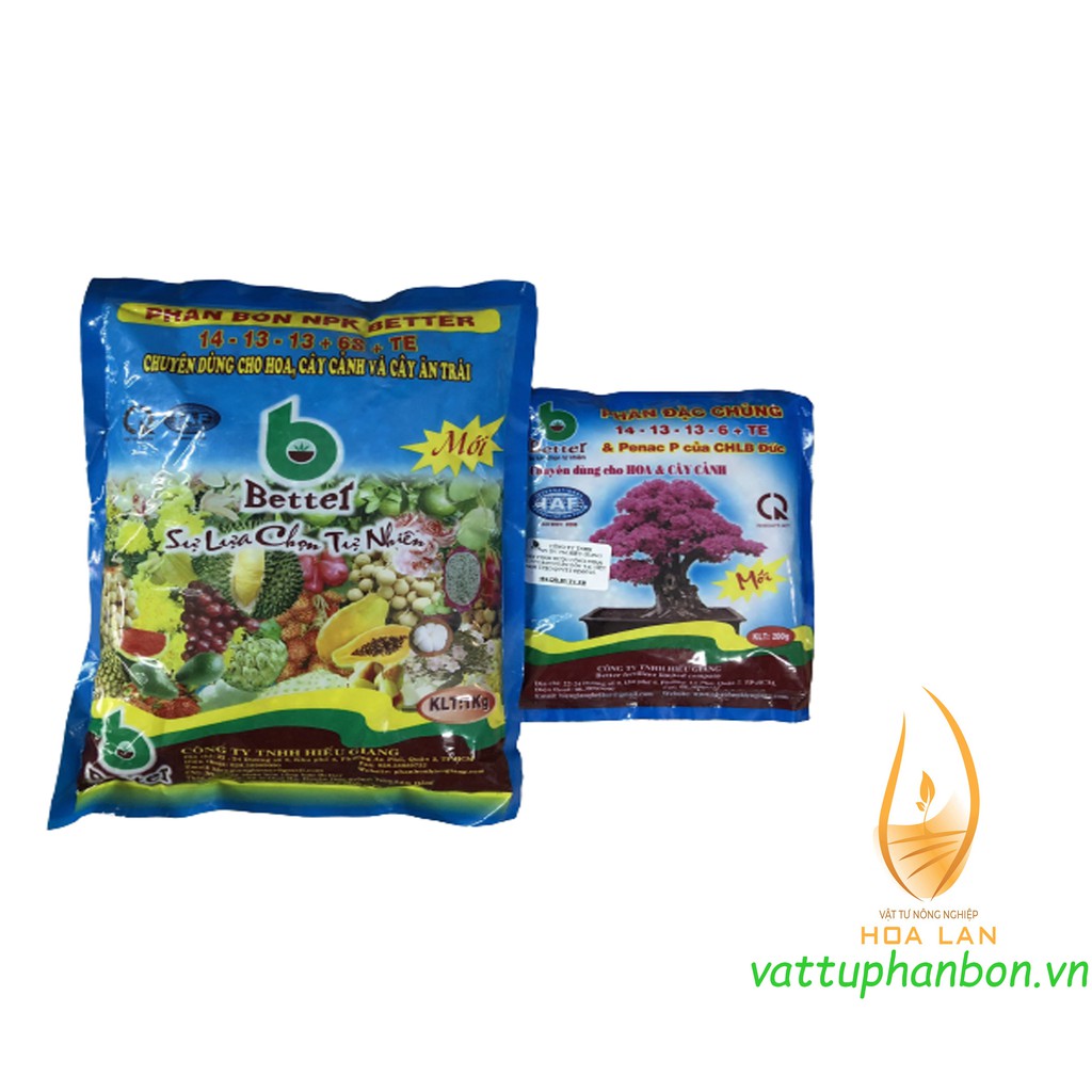 Phân Bón NPK  Better 14-13-13+6S+TE - Chuyên dùng cho hoa,cây cảnh và cây ăn trái - #121A# 1kg