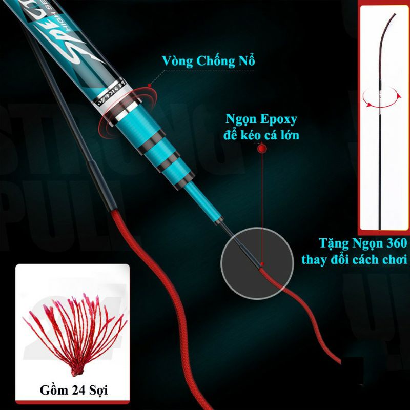 Cần câu tay Chính hãng Chuangwei Lăng Thiên Đại Ngư 6m3