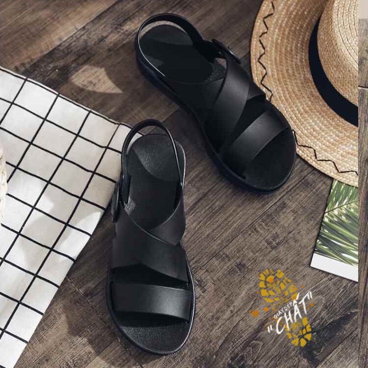 Dép quai hậu nữ unisex, sandal thun chéo cá tính nữ cá tính phong cách hàn quốc