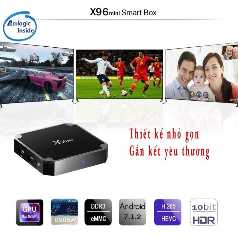 SIÊU HÓT Tv Box X96Mini S905W Lõi Tứ Hỗ Trợ 2.4g Và Phụ Kiện Mã 2G+16G